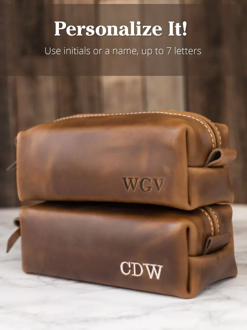 personalized leather bag