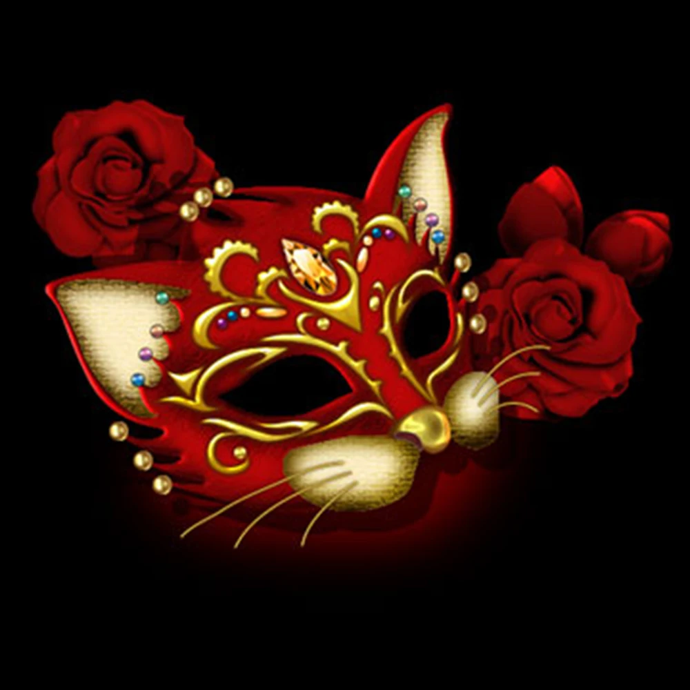 

Moge 5D DIY Diamond Painting fox mask party Dimaond Embroidery party mask fox Diamond Painting red fox mask cross stitch decor