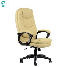 95165 Кресло руководителя Barneo K-145 бежевая кожа высокая спинка кресло офисное кресло компьютерное кресло с системой качания мебель для офиса компьютерные кресла в Казахстан по России