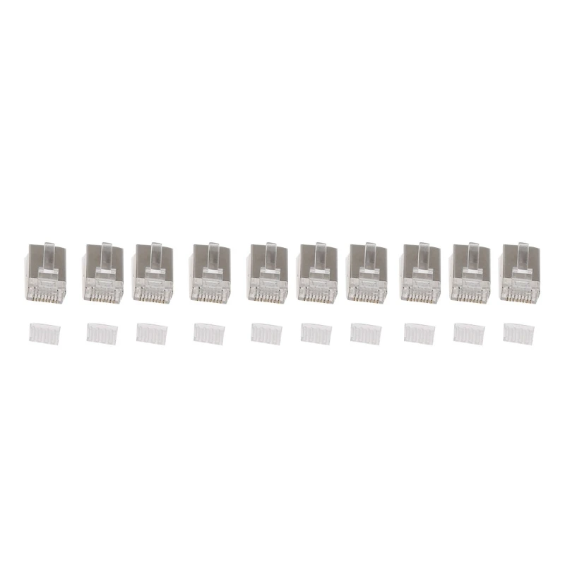 

10Pcs RJ45 Network Connector CAT6 Modular Plugs Shielded Version With Loading Bar