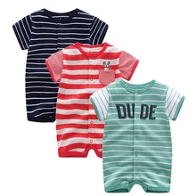 Summer 2018 baby boys clothes cotton Jumpsuit Short sleeve Roupas Menino for Baby Boy Body overalls , 0-24M baby rompers