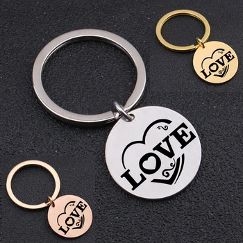 

Love Fashion Key Chain For Couple Lover Memorial Jewelry Stainless Steel Key Pendant Men Women Gift Souvenir 1pcs Keyring