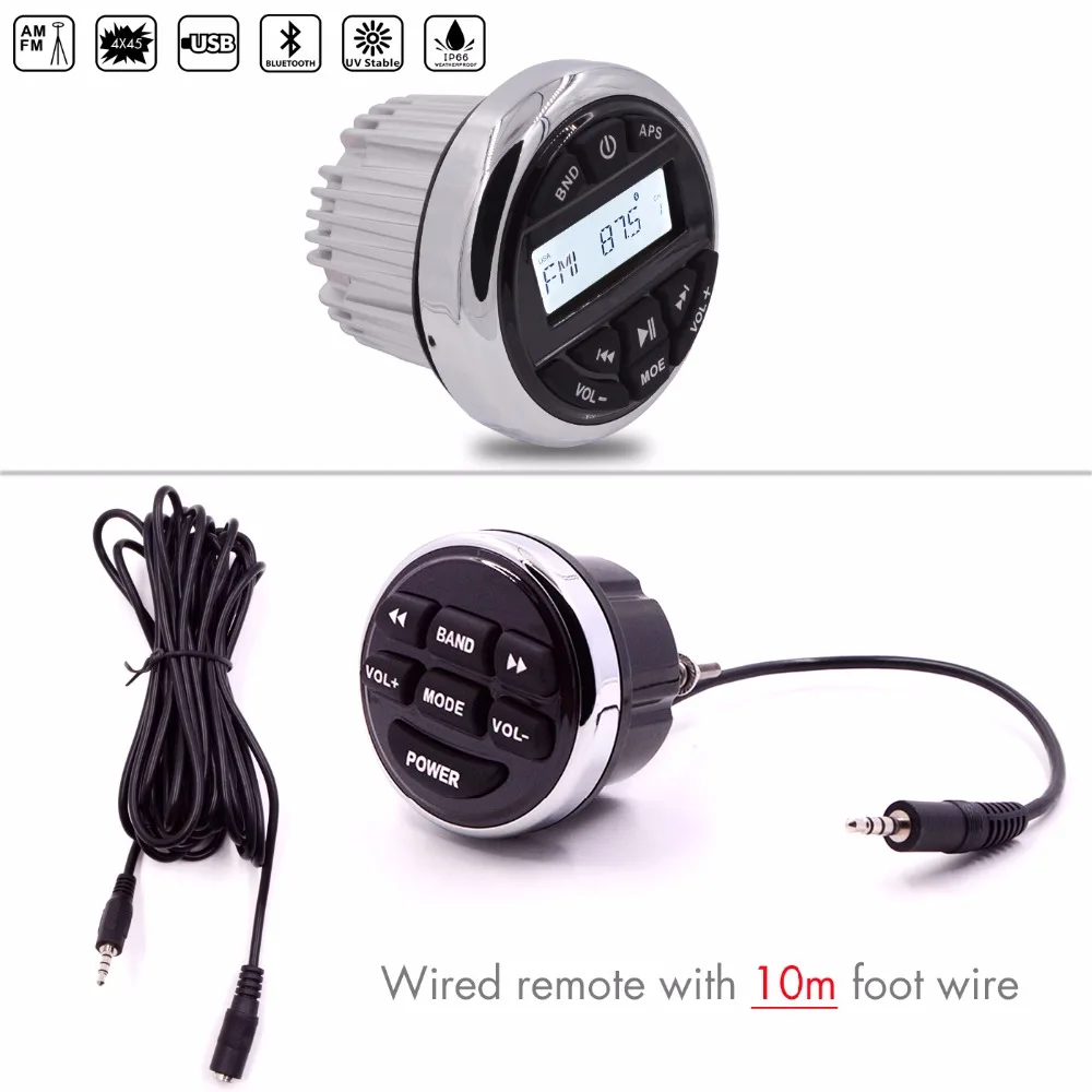 Морской Стерео радиоприемник Bluetooth аудио FM AM цифровой медиаприемник MP3 плеер +