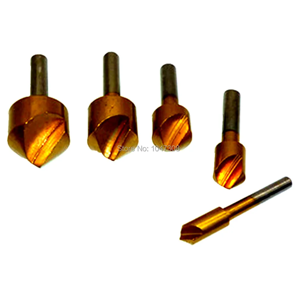 5pcs Titanium Drill Press Countersink Boring Bit Counter Sink Drill