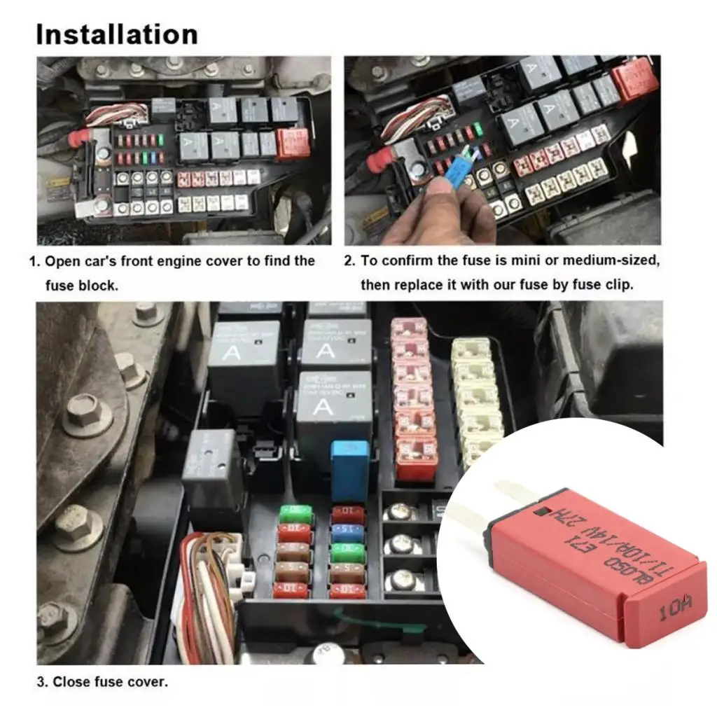 10A 14V DC Car Vehicle Mini Blade Fuse Reset Circuit Breaker Protector F440