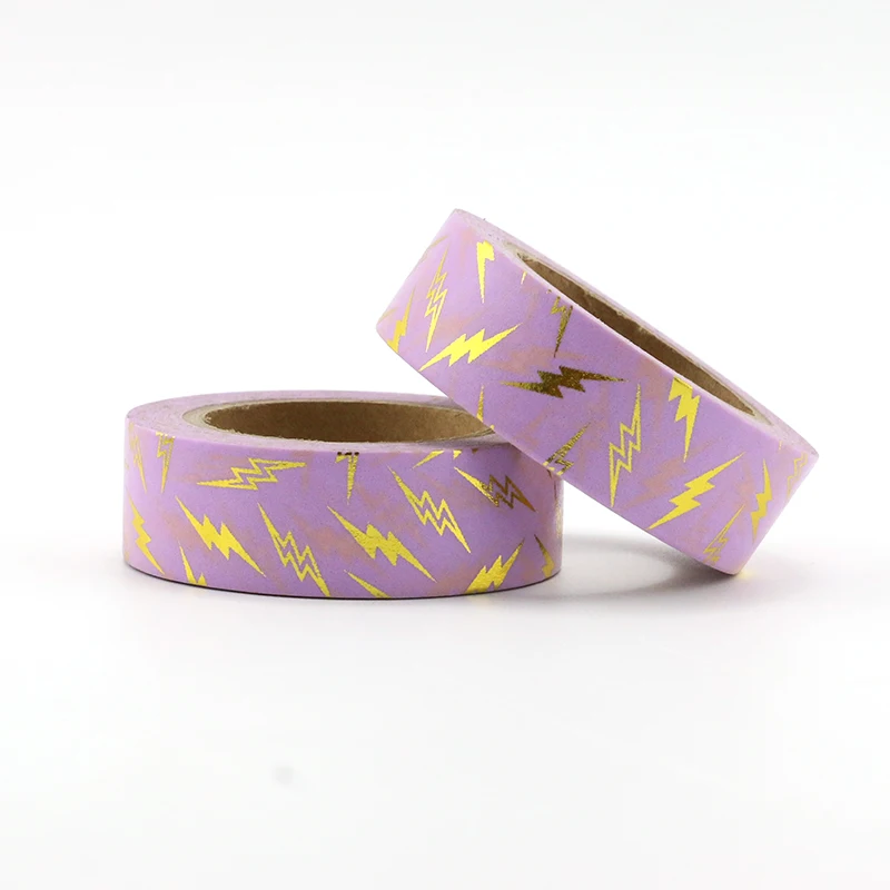 

1X Foil purple lighting Washi Tape Colors Set Stationery Decorative Tape Scrapbooking Christmas washi tape Scrapbook Paper