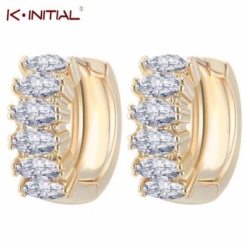 1Pair HOT White Crystal Gem Austrian Oval Shape Ladies Sexy Hoop Earring Valentine
