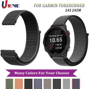 

20mm Sport Watchband Nylon Bracelet Strap for Garmin Forerunner 245 245M 645 Band for Vivoactive 3 Smart Watch Band Wristband