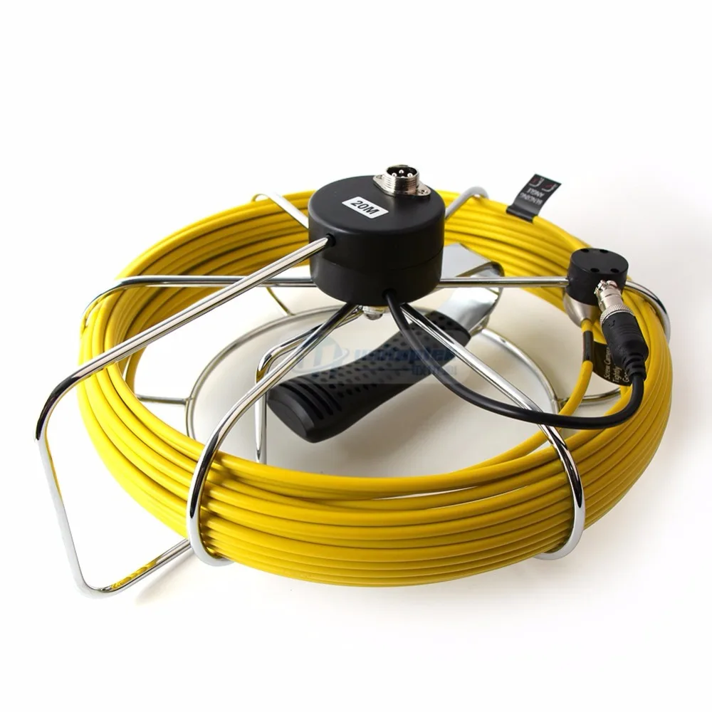 20 м кабель Стекловолокно 7 ''TFT lcd водонепроницаемая камера для осмотра труб канализационных камер цвет 1/3 CMOS 1000TVL 12 светодиодов Эндоскоп Змея камера