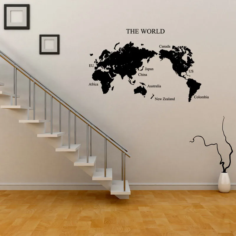 Buy New creative world map wall sticker diy home