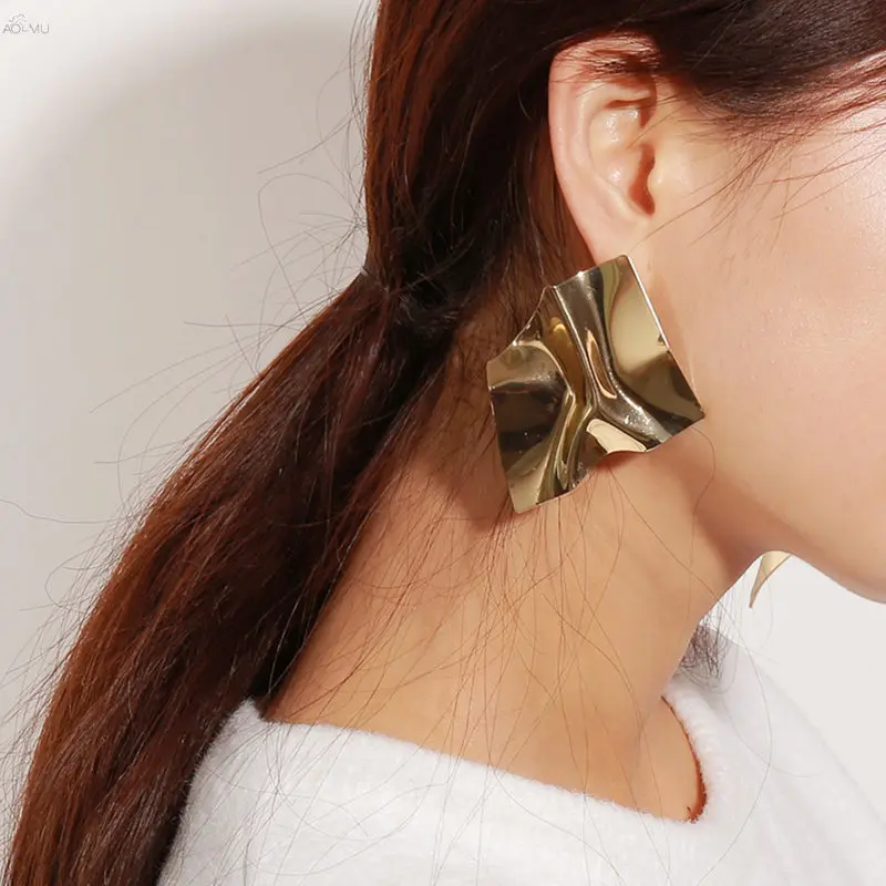 AOMU модные массивные серьги большие геометрические серьги неправильной формы для женщин Подвесные серьги-гвоздики серьги ювелирные изделия