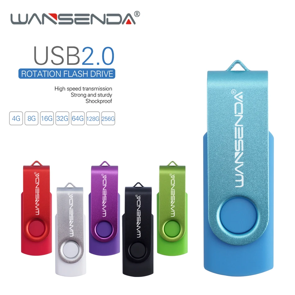 Флэш накопитель wansenda Flash Drive Вращающаяся ручка диск 8 ГБ 16 32 64 Гб 128 256 Флешка