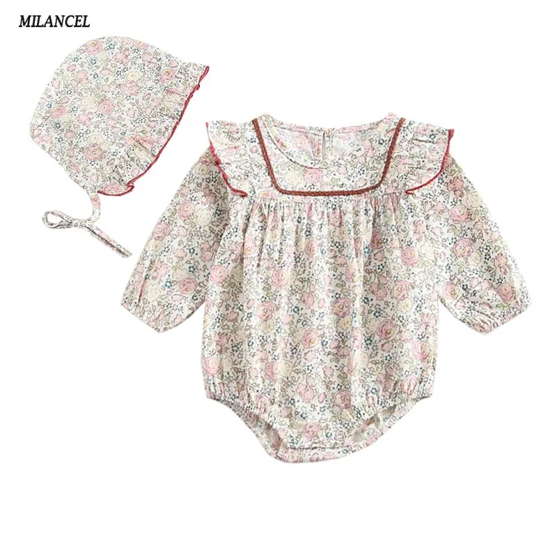 Skup MILANCEL 2018 Nowy Jesień Dziewczynek Floral Odzież Dla Niemowląt Z Długim Rękawem Body dla Bobas oacute;w dla Dziewczynek Bawełniane Ubrania Bodysuit