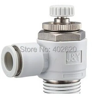 

SMC type AS2201F-01-06S Air Flow Control Valve with Push-to-Connect Fitting, Elbow, With Sealant, 1/8" Male x 8 mm Tube OD