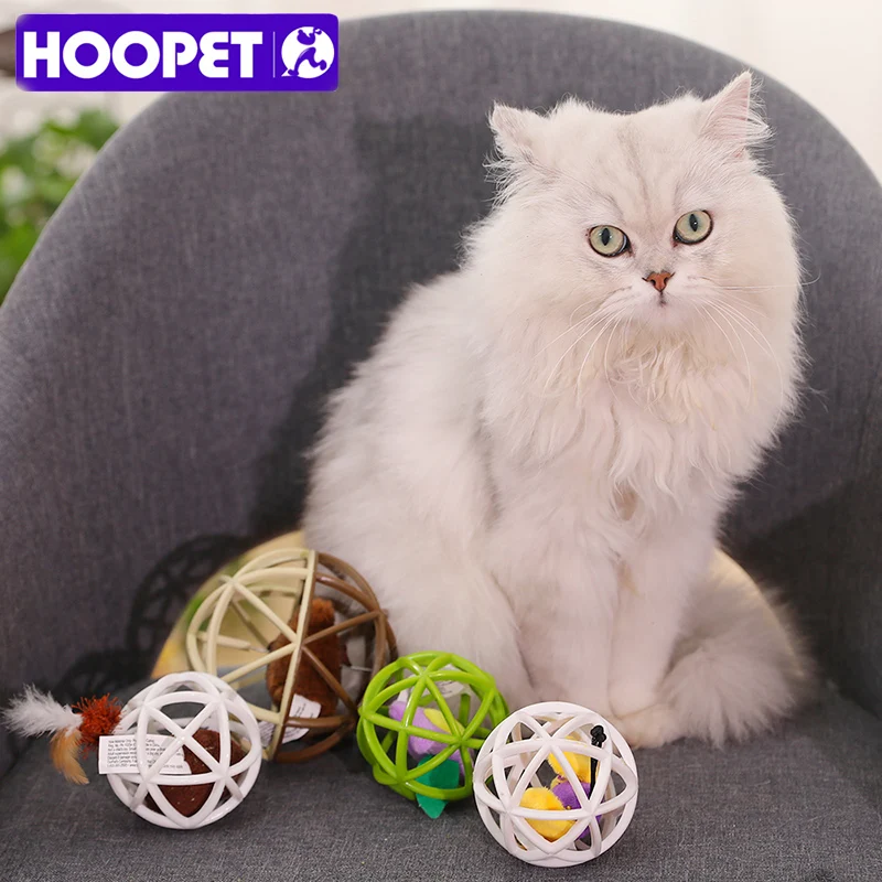 HOOPET Pet Cat Ball Toy Interactive Soft Rubber Ball Catnip Cute Mouse