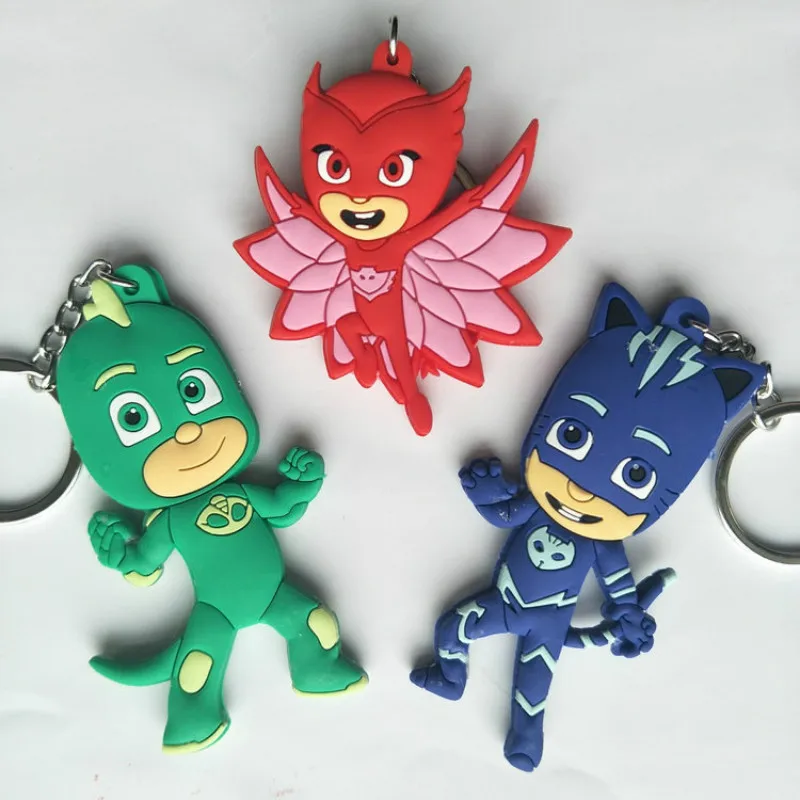 

pj masks Cartoon Characte PVC key ring pendant Toy Sports pj Catboy Owlette Gekko Figures Anime Toys Gift For Children 2B16