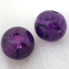 DoreenBeads, стеклянные бусины, круглые, фиолетовые, Crackle, около 6,0 мм(2/") Диаметр, отверстие: около 1,0 мм, 65 шт., новинка