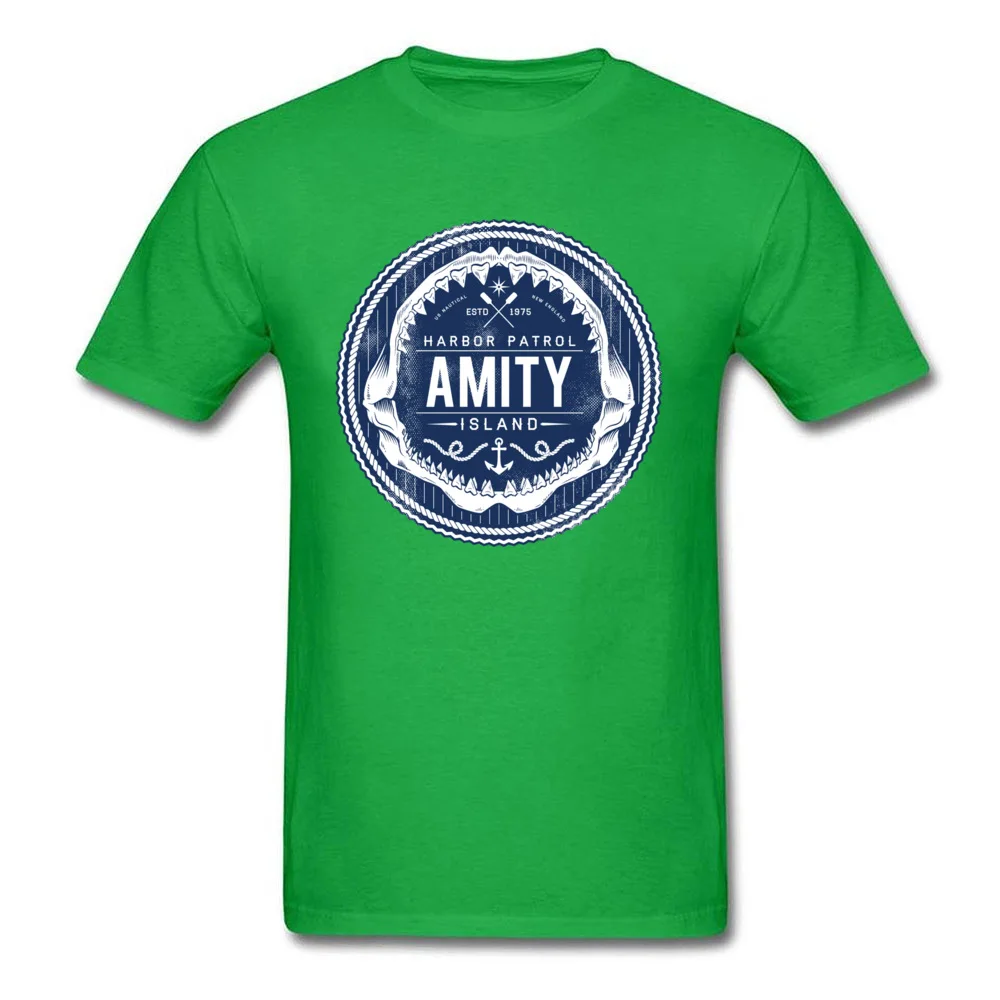 amity island harbor patrol 5997 Funny Men T-Shirt Round Collar Short Sleeve Pure Cotton Tops Shirts Customized Tee-Shirts amity island harbor patrol 5997 green