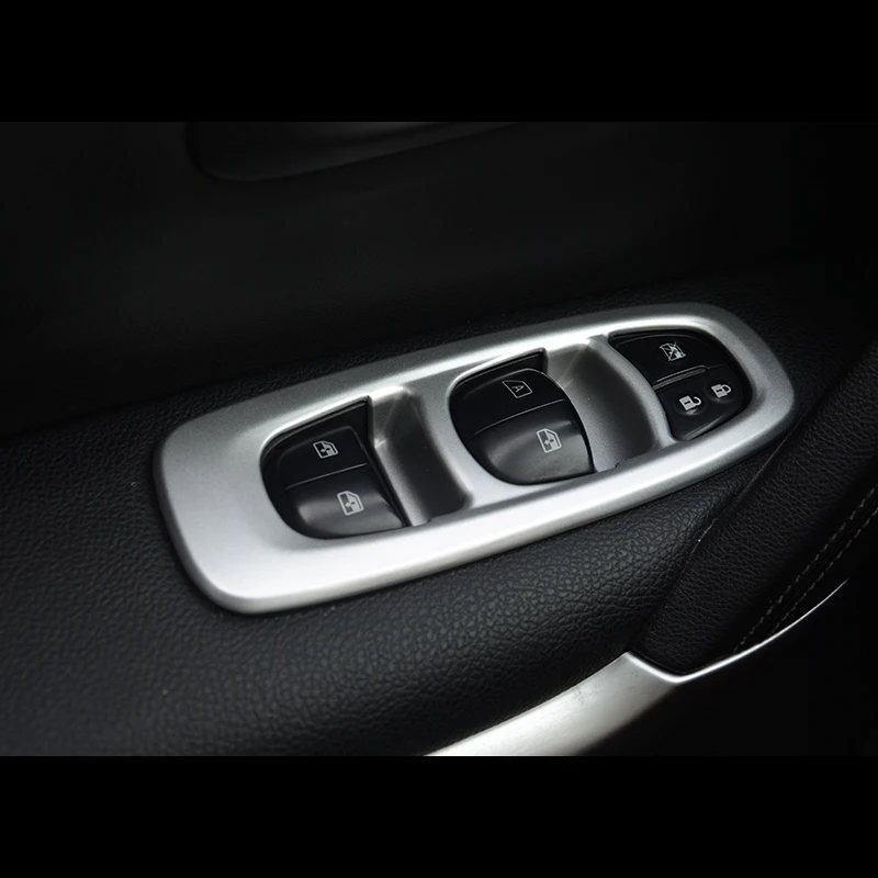 Для Renault Kadjar 2015 2016 2017 2018 ABS Матовый автомобильный стеклоподъемник внутреннее