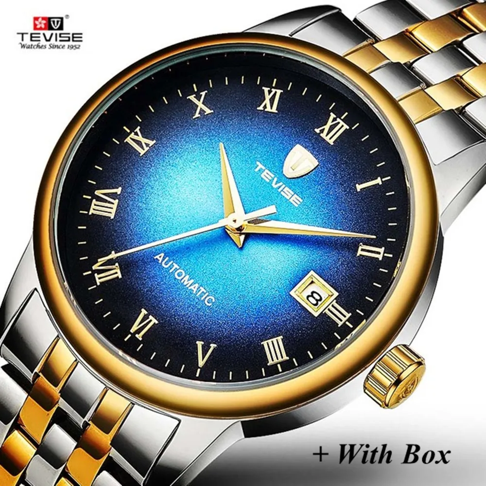 

Brand TEVISE Automatic Mechanical Watches Men Waterproof Date Watch Stainless Steel Water Resistant Watch saat erkek kol saati