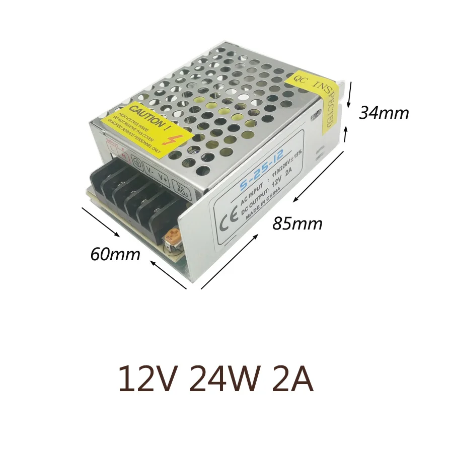 Блок питания 12V AC110-220V светодиодный драйвер 1A 2A 3A 5A 6A 10A 15A 20A 30A 33A трансформаторы систем освещения Светодиодный источник питания для светодиодный полосы - Цвет: 2A    24W