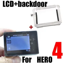 Hot Gopro HERO4 tela LCD + caso de volta porta da habitação à prova d’ água BacPac Para Gopro Ir pro acessórios da câmera Hero4 Hero 4 preto