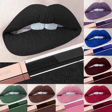 24 cores compõem batom líquido à prova dwaterproof água mate lábio vermelho longa duração ultra fosco batom preto azul nude
