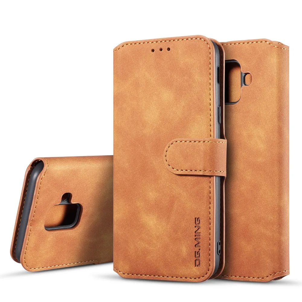 

Retro oil PU Leather Luxury Protective Cover for Samsung Galaxy S10 Plus S10e S10 J6 2018 J6 J4 Plus Flip Coque Phone Cases