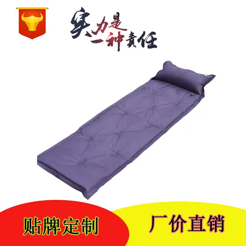 180*57 في الهواء الطلق الذاتي النفخ التخييم حصيرة واحدة تقسم خيمة مخيم السرير تضخيم فراش مع وسادة