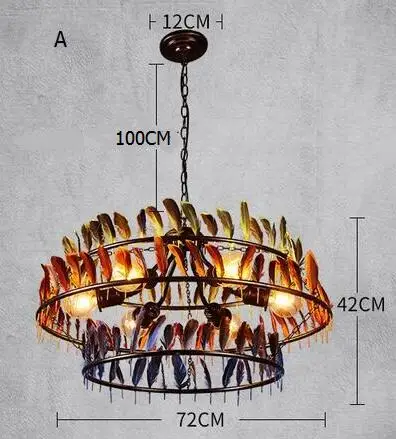Подвесные светильники промышленный воздушный Ресторан креативный арт лампа Скандинавская Гостиная Бар Кофе личные перо LU719150 - Цвет корпуса: A