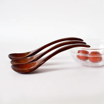 

Fast Shipping Serving Spoon Soup Spoon Wood carved Spoons 10pcs/lot 18cm Mixing spoon spatula