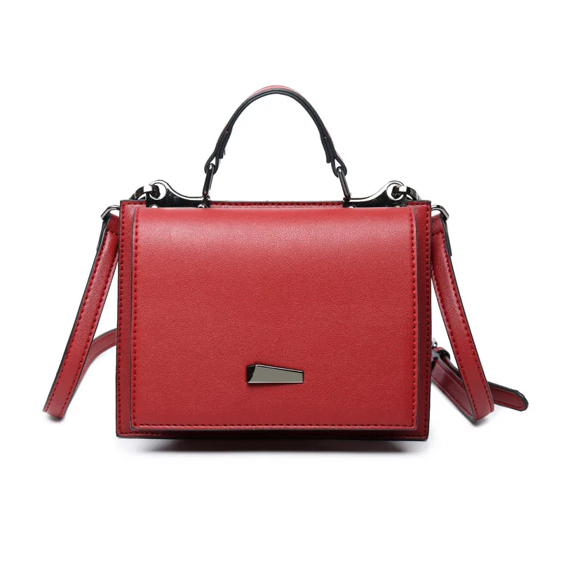 

New tide fashion simple magnetic buckle Genuine Leather women messenger bags Japanese and Korean style casual shoulder bag