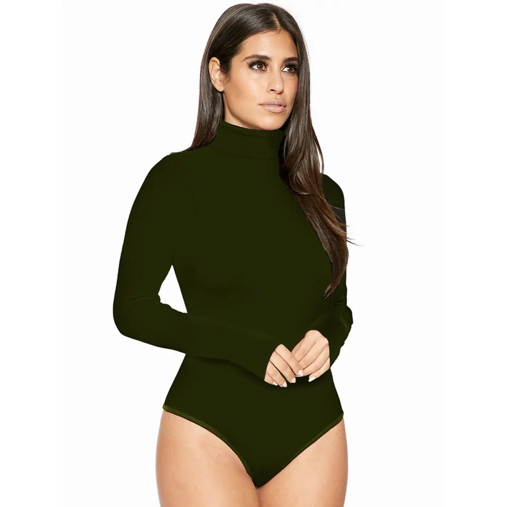 Turtle Neck Bodycon Bodysuit for Women 44 19266