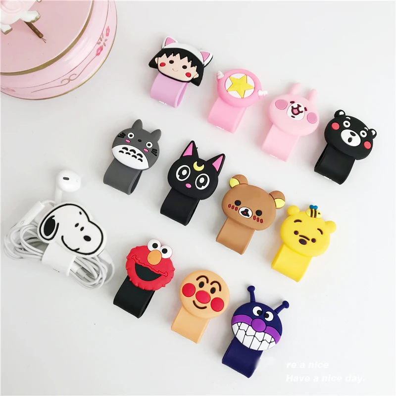 

Cartoon Cable Organizer Bobbin Winder Protector Wire Cord Management Marker Holder Cover For Earphone iPhone Sansung MP3 USB