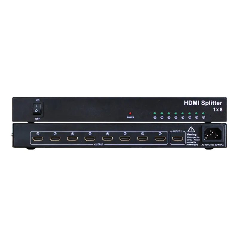 Бесплатная доставка hdmi сплиттер 1 HDMI вход 8 выход поддержка 1080p 3D 4K HD разрешение