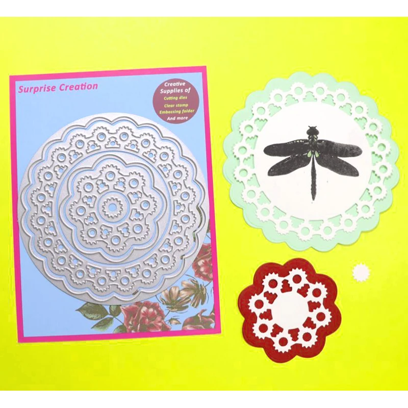 

Cutting dies 5-Piece Circle frame Scrapbook DIY Craft Metal dies Stencil