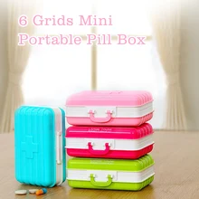 Portable Pill Box Tablets Case Medicine Box Pill Container Organizer Jewelry Storage Box 6 Grids practical medicine pill box case transparent green large