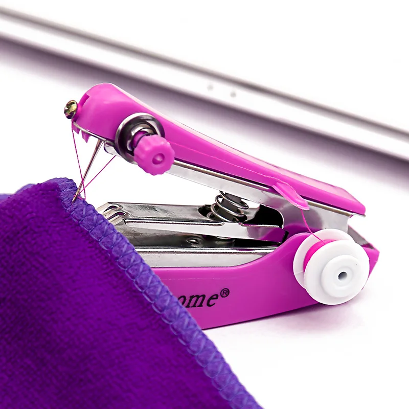 Mini Sewing Machine Patchwork Overlock DIY Portable Pocket Manual Stitch Accessories Cloth Fabric Handy Needlework Tool  (1)