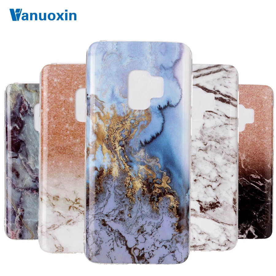 

Soft TPU Phone Cases For Fundas Samsung Galaxy S9 S9 Plus Case For Coque Samsung S9 case cover Marble Silicone Back cover Capa