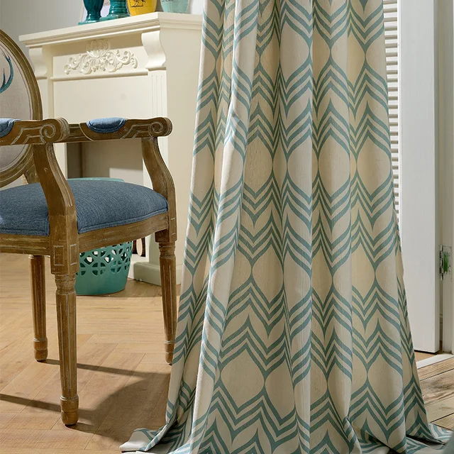 Blue Striped Curtains For Living Room Cloth Fabric Shading Blue Striped Curtains For Living Room Cloth Fabric Shading Bedroom Kitchen Beige Window D