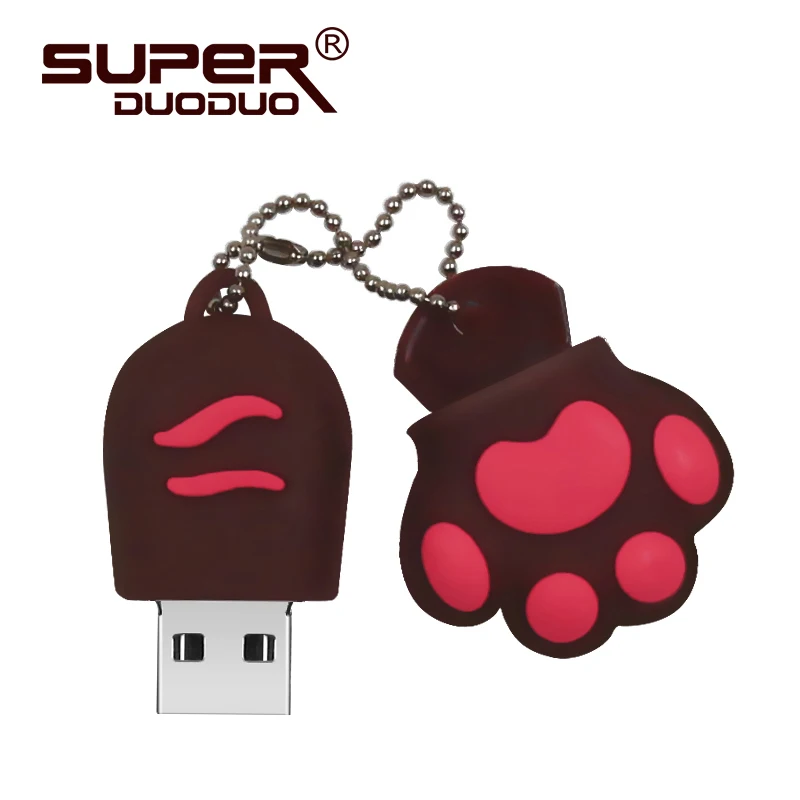 Мини USB флэш-накопитель милый резиновый розовый синий белый 8 ГБ 16 ГБ 32 ГБ USB флэш-накопитель карта памяти, Флеш накопитель цифровой USB накопитель - Цвет: BROWN