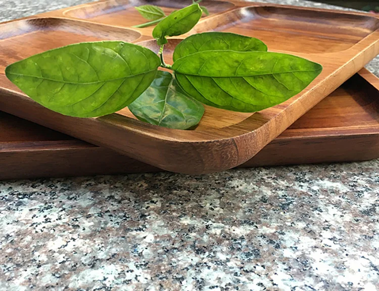 Таиланд Акация деревянная доска прямоугольный деревянный Бытовая Посуда поддон плоская фруктовая сетчатая тарелка ручной работы обеденный поднос