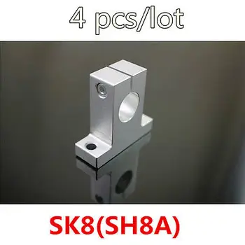 

4 pcs/lot SK8 8mm Linear Rail Axis Support Shaft Support Rounter SH8A Aluminum