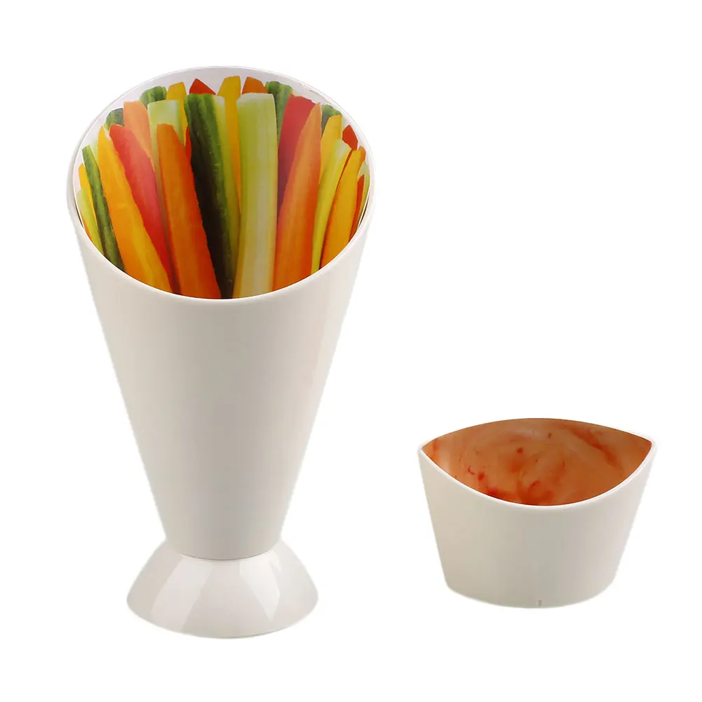 Creative Convenient Snack Stand Serve Holder Fries Chips Finger Food Vegetables