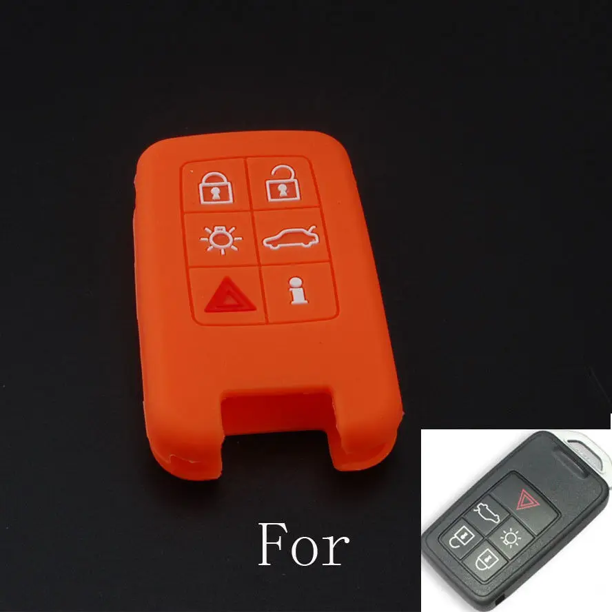 

BBQ@FUKA 6Buttons Silicone Skin Cover Shell Smart Remote Key Case Fob Fit for XC60 V70 S80 Car Styling Auto Accessories