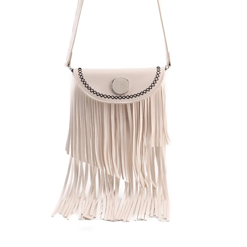 Fringed Messenger Bag Scrub PU Leather Ladies Flow New Retro Bohemian Su Bo Xia Style Hippie Gypsy Fringe Ms. Handbags | Багаж и сумки