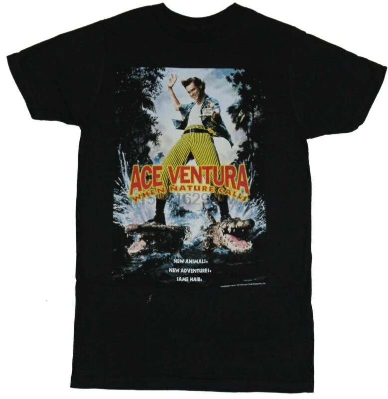 Ace Ventura Мужская футболка-изображение постера фильма когда природа звонки | одежда