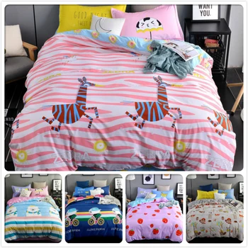 

Zebra Stripe Pink Kids 3/4 pcs Bedding Set New Stylish Bedlinens Twin Double Queen Size Duvet Cover 1.5m 1.8m 2m Flat Sheet Beds