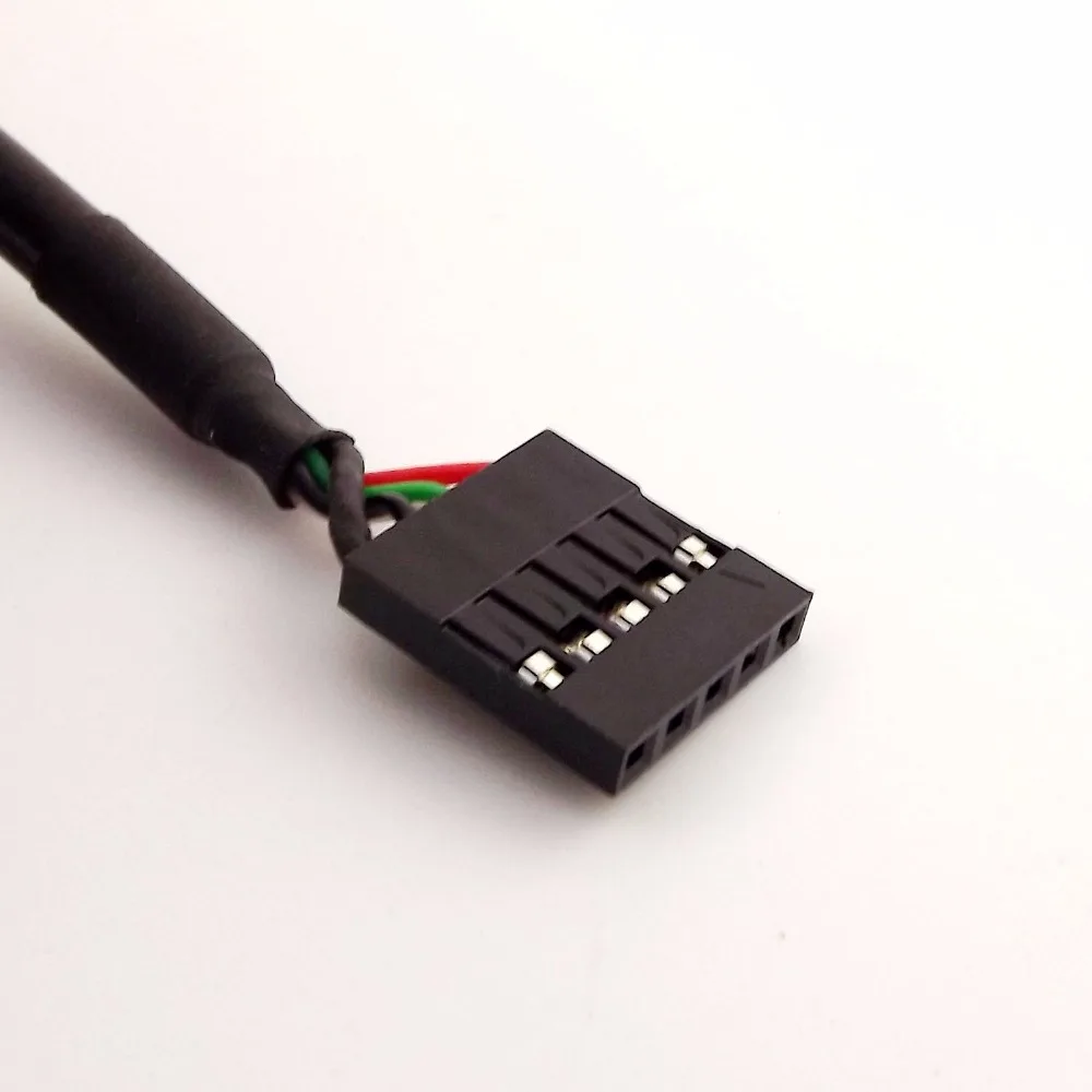 10 قطعة 50 سنتيمتر USB 2.0 نوع وذكر إلى دوبونت 5 دبوس الإناث رأس اللوحة محول الأسود كابل