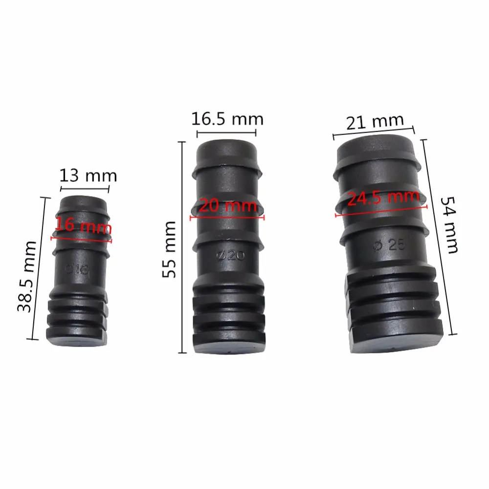 Трубка для полива сада конец DN16, DN20, DN25 водяной стоп садовый разъем микро фитинги для ирригационных систем капельная Пробка 10 шт